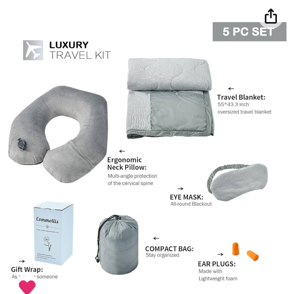 Travel blanket set.